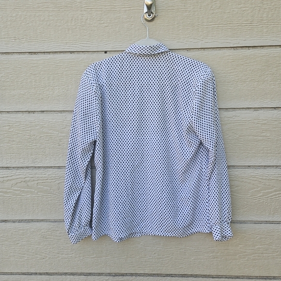 vintage Impressions of California white button front shirt with black diamonds - Picture 2 of 8